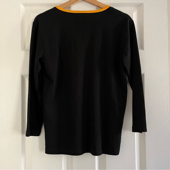 Steelers Long Sleeve Black Gold Bedazzled Cotton Spandex Blend NFL Game Day M - Picture 6 of 11